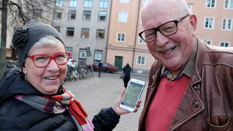 Ingegerd och Gunnar Monsén hittade nyutslagna snödroppar utmed vasavägen när de var på väg in till centrum på fredagsförmiddagen.