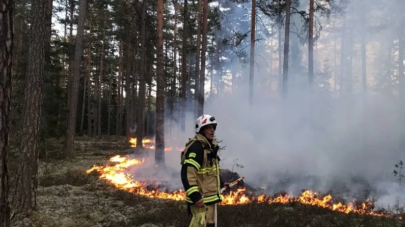 Räddningstjänsten i Hultsfred larmades till flera skogsbränder som misstänks vara anlagda.