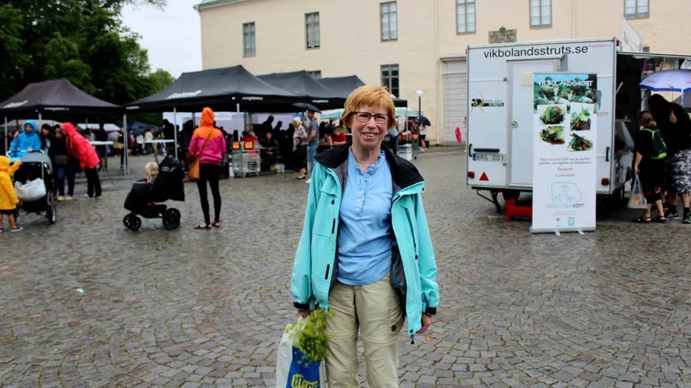 Dill. Marianne Eriksson var på marknaden för att fynda dill.
