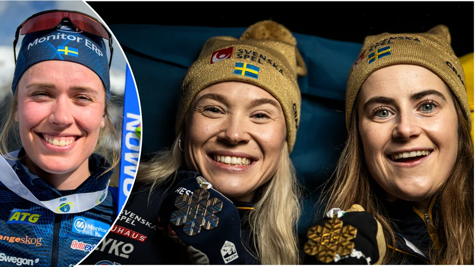 Piteås världsmästartrio: Elvira Öberg, Jonna Sundling, Ebba Andersson.