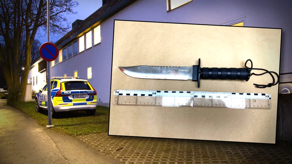 Kniven som orsakade livshotande skador på 30-åringen.