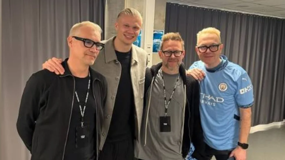Medlemmerna i Kent och fotbollsspelaren Erling Braut Haaland.