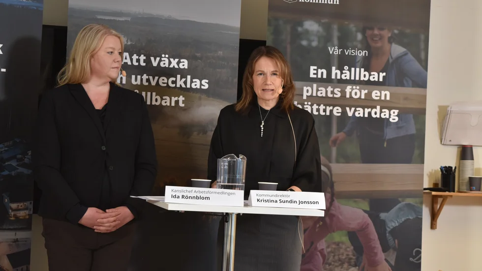 Ida Rönnblom och Kristina Sundin Jonsson höll i pressträffen för att uppdatera om det senaste läget kring befolkningsstatistik och arbetsmarknad.