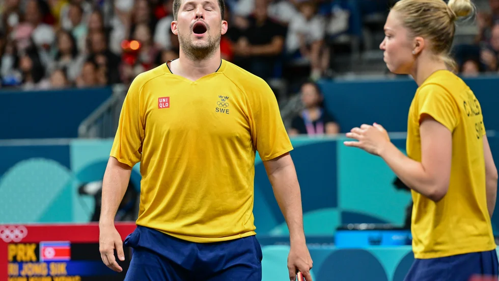 Kristian Karlsson och Christina Källberg missade medalj i bordtennis-EM i Österrike. Det svenska mixeddubbelparet åkte ut i kvartsfinalen. Arkivbild.