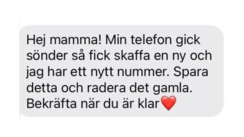 Så här kan ett sms från bedragarna se ut. 