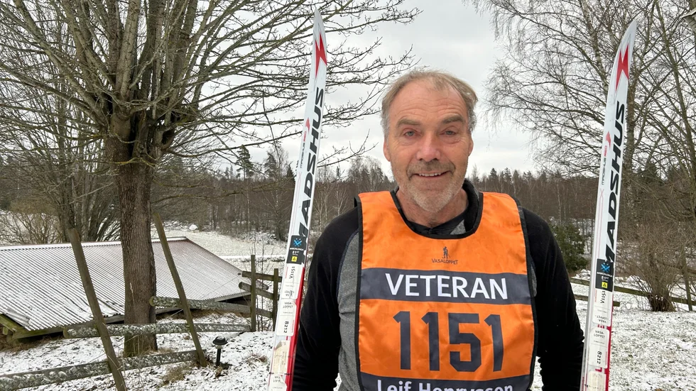 62-årige Leif Henrysson, från Staffanstorp utanför Ödeshög, har gjort 32 Vasalopp och är numera veteranåkare i loppet. 
