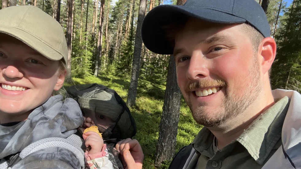 Emil Grünberg Petersson tillsammans sin fru, Louise Grünberg Petersson, och dottern Alva.