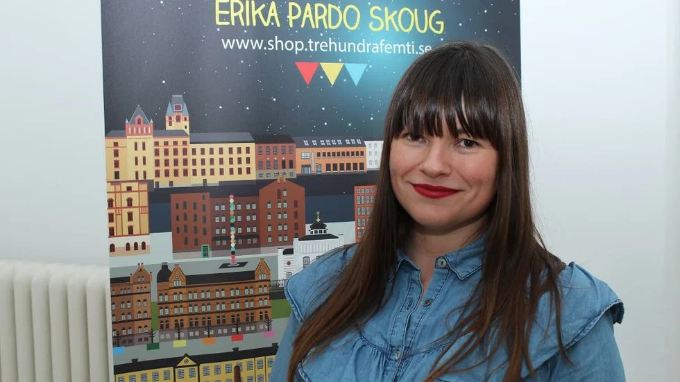 Svenska hus. Erika Pardo Skoug tycker om färgerna och formerna på husen.