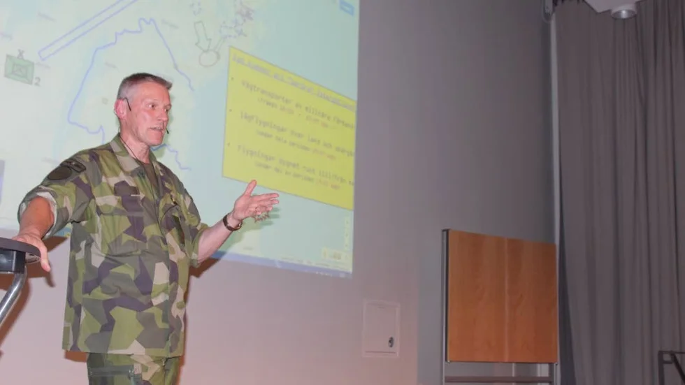 Synas och höras. Major Peter Hagsköld berättade om Aurora 17; den första försvarsmaktsövningen i Sverige sedan 1993.