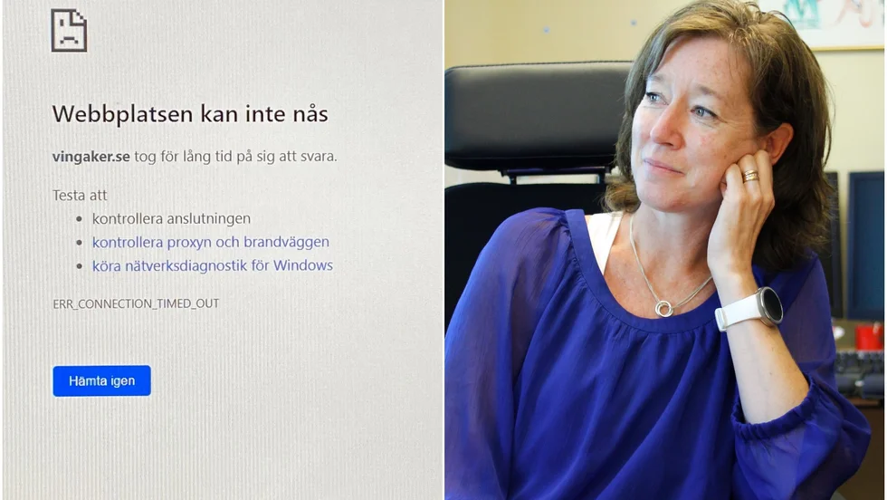 Besökare som försökte gå in på Vingåkers kommuns hemsida under söndagen gick bet. Maria Pestrea är it- och kommunikationschef på kommunen.