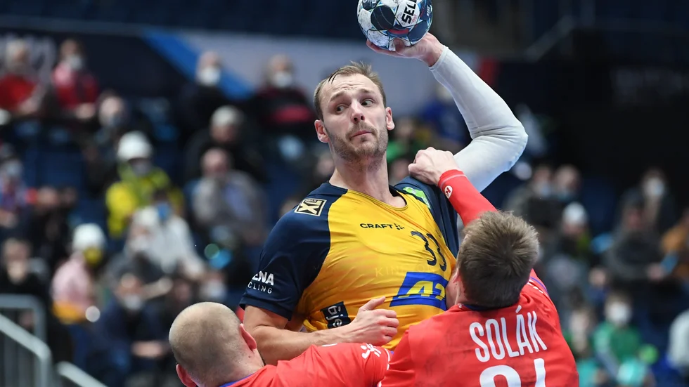 Lukas Sandell i matchen mot Tjeckien.