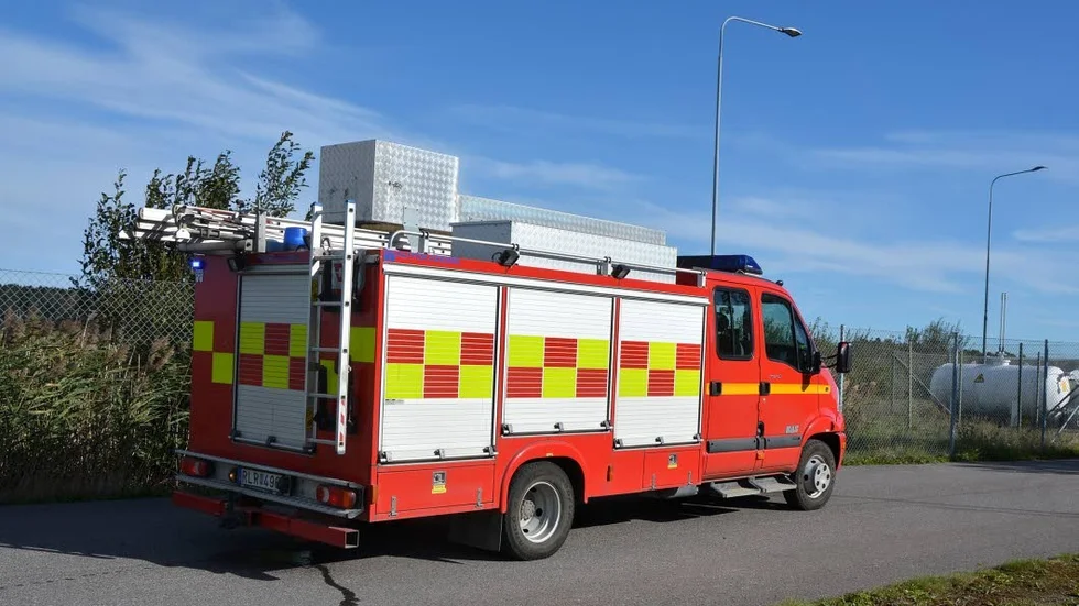 I Östra Ryd har man en mindre brandbil för en första insats.