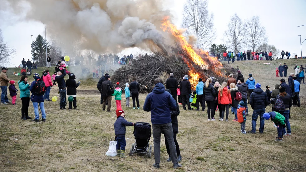 Majbrasa har tänts i Skellefteå. Arkivbild. 