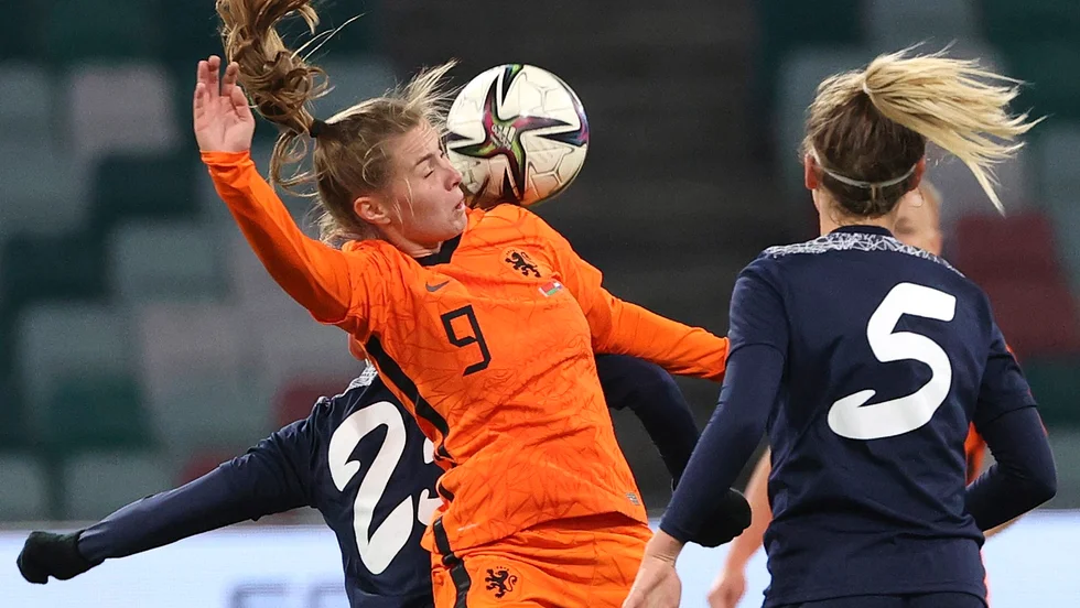 Belarus under en tidigare VM-kvalmatch mot Nederländerna. Arkivbild.