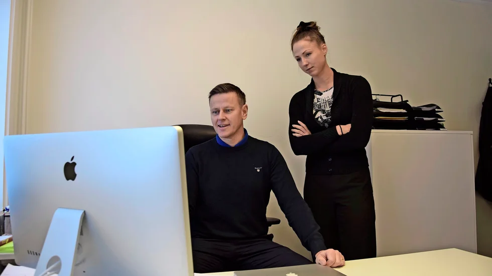 5 av de 25 anställda på Underhållsteknik Nord är tjänstemän, däribland vd Joachim Manberg och Caroline Persson, HR och ansvarig för adminstrationen.