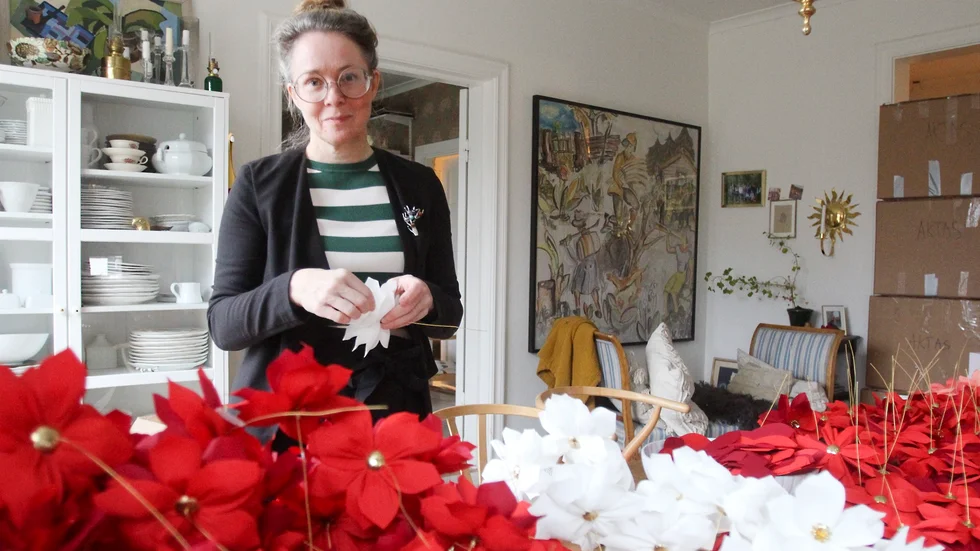 Sofia Vusir Janssons andra blomsterkollektion åt Svenskt tenn heter Vintervindla. "Det har varit många vindlade tankar det här året", berättar hon.
