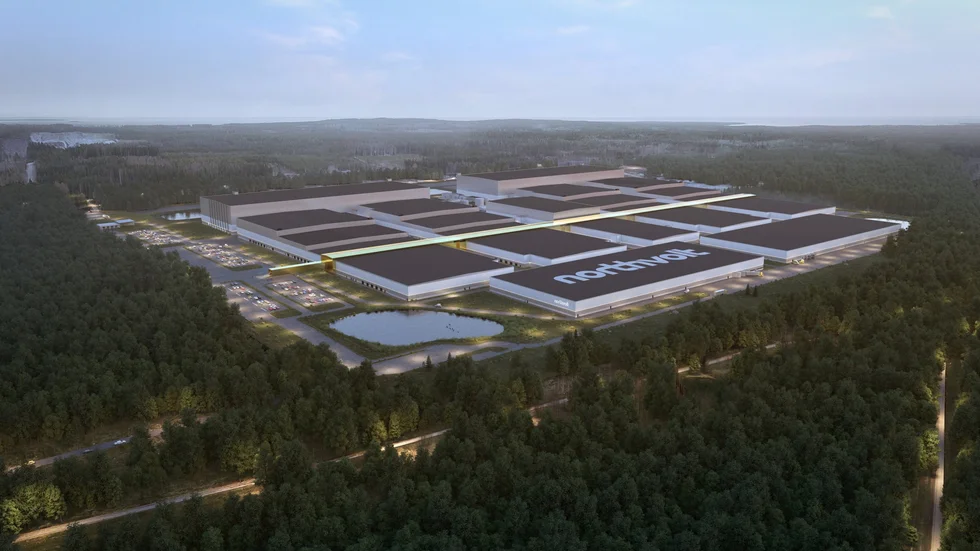 Så här ska Northvolt Ett i Skellefteå se ut om den byggs klar med alla produktionslinorna.