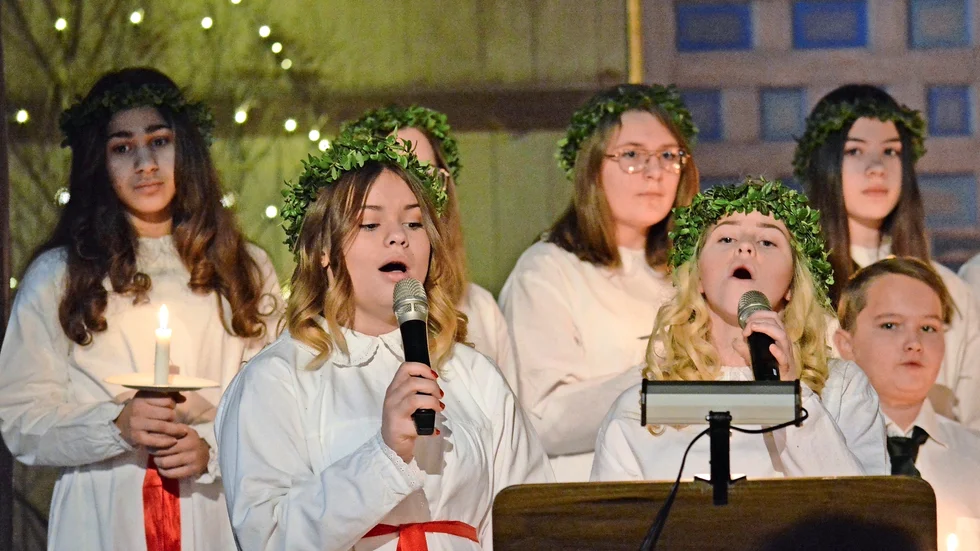 Sång och musik. Norsjöskolans luciahögtid är en återkommande tradition. Foto: Lennart Enkvist.