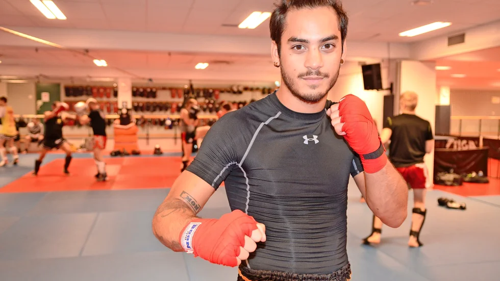 K1-stjärna. Sanny Dahlbeck var och hälsade på i Skellefteå och hade ett fight-seminarium. Foto: Adam Andersson.
