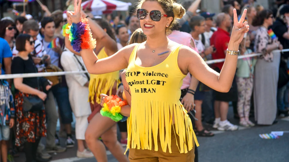 Bild från paraden vid fjolårets upplaga av Stockholm Pride Festival Foto: Vilhelm Stokstad/TT Foto: Vilhelm Stokstad/TT.