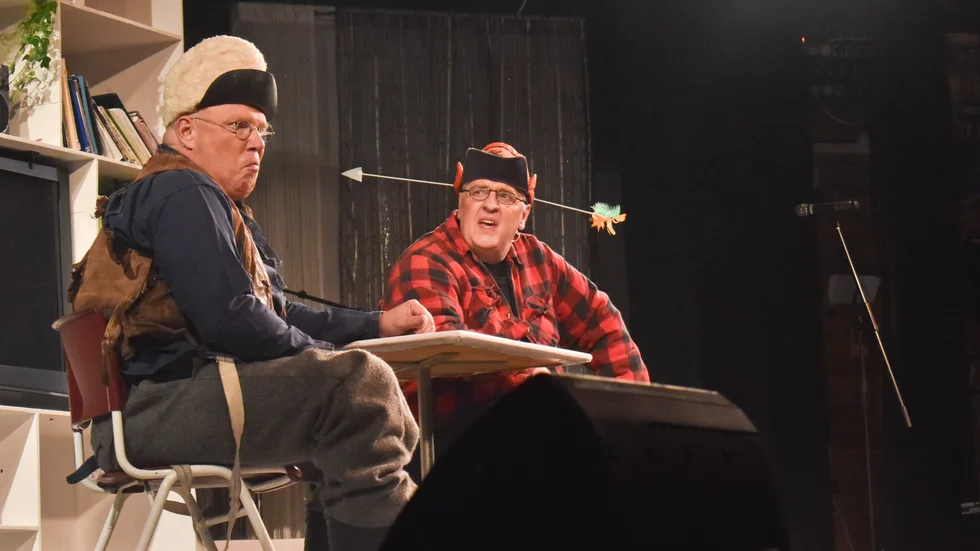 Bekanta ansikten. Thord Lundgren och Håkan Bränström gjorde återbesök med karaktärerna Oli och Jarni som länge varit populära. Foto: Jonas Nilsson.