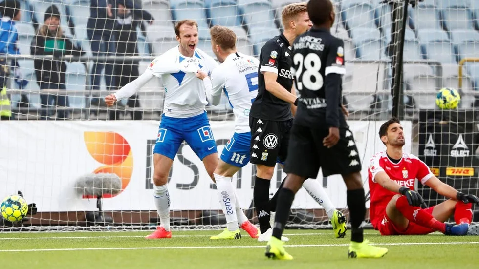 Lars Krogh Gerson jublar efter sitt mål mot IFK Göteborg. ­Efter segern mot Örebro hoppas yttermittfältaren på nya ­poängmot sin gamla klubb GIF Sundsvall.