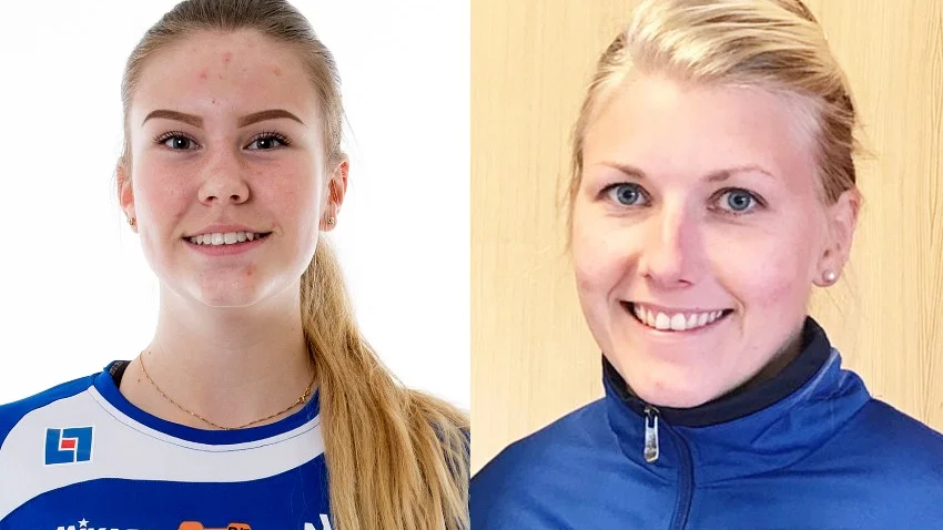 Dubbla segrar. Linn Fransson (t.v) fick beröm för sitt fina passningsspel av tränare Therese Granlund (t.h).