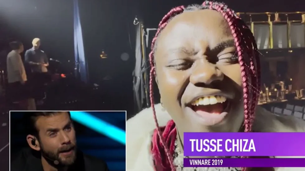 Tusse, som vann "Idol" 2019 och representerade Sverige i Eurovision song contest 2021, var en av många tidigare deltagare som i fredags hyllade en mycket rörd Pär Lernström efter hans tio år som programledare.