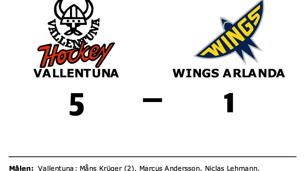 Vallentuna Hockey vann mot Wings HC Arlanda
