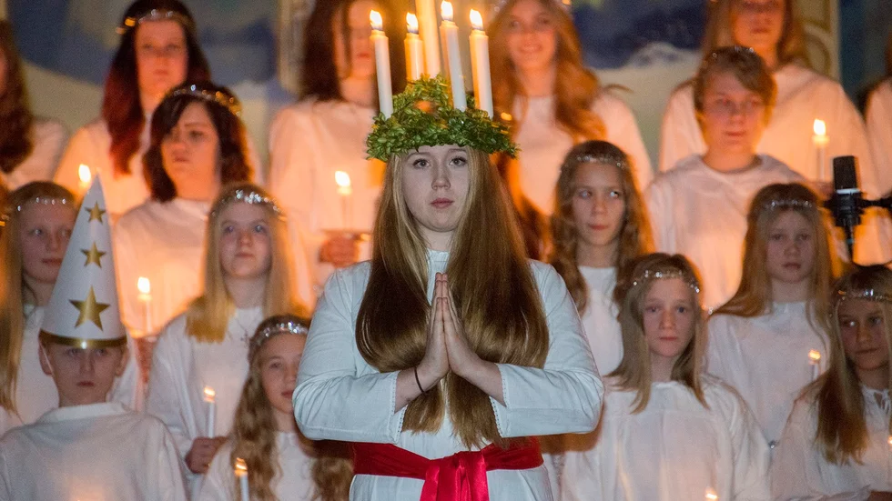 NN ajrlucia01 ELLER NN ajrlucia04 Lovisa Rönnbo Renberg, årets lucia i Arvidsjaur.