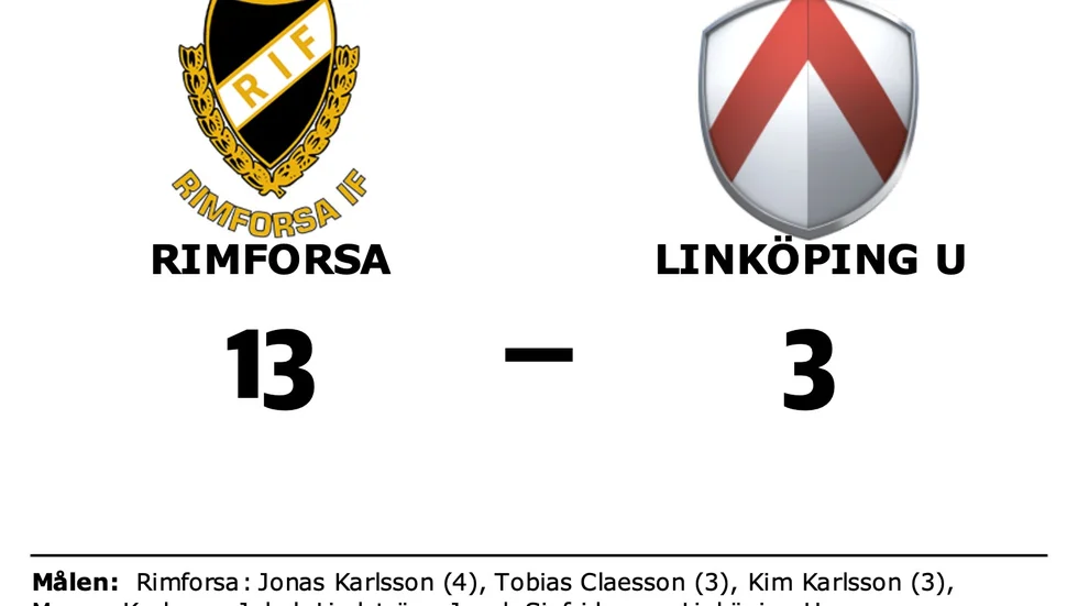 Rimforsa IF vann mot Linköping IBK Ungdom