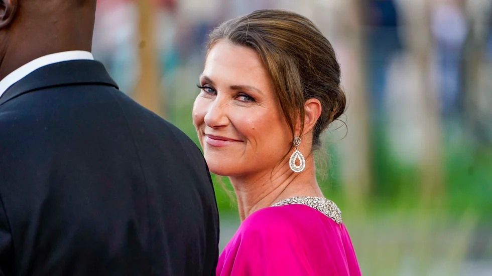 Prinsessan Märtha Louise och hennes fästman Durek Verrett i juni, under en festlighet vid prinsessan Ingrid Alexandras myndighetsdag i Oslo.