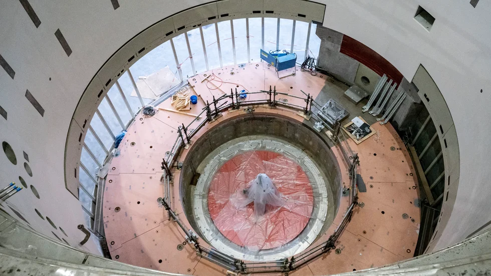Målstationen där den 45 ton tunga vakuumtanken skall placeras på ESS i Lund. Arkivbild från 2020.