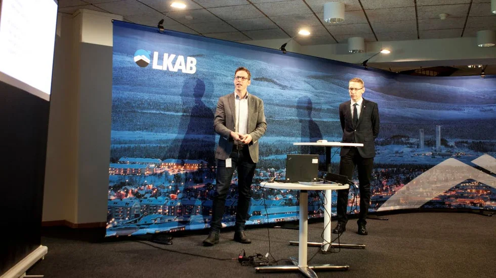 UTVECKLING. Anders Lindberg och Stefan Hämäläinen på LKAB presenterade LKAB:s nya prognos. "Det här ger oss mer tid för genomförande av utveckling före avveckling", säger Stefan Hämäläinen.