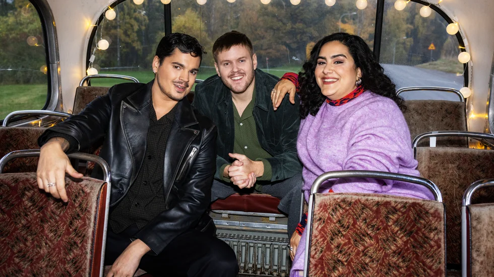 Oscar Zia, Klas Eriksson och Tina Mehrafzoon delar på uppgiften att leda Musikhjälpen från Göteborg.