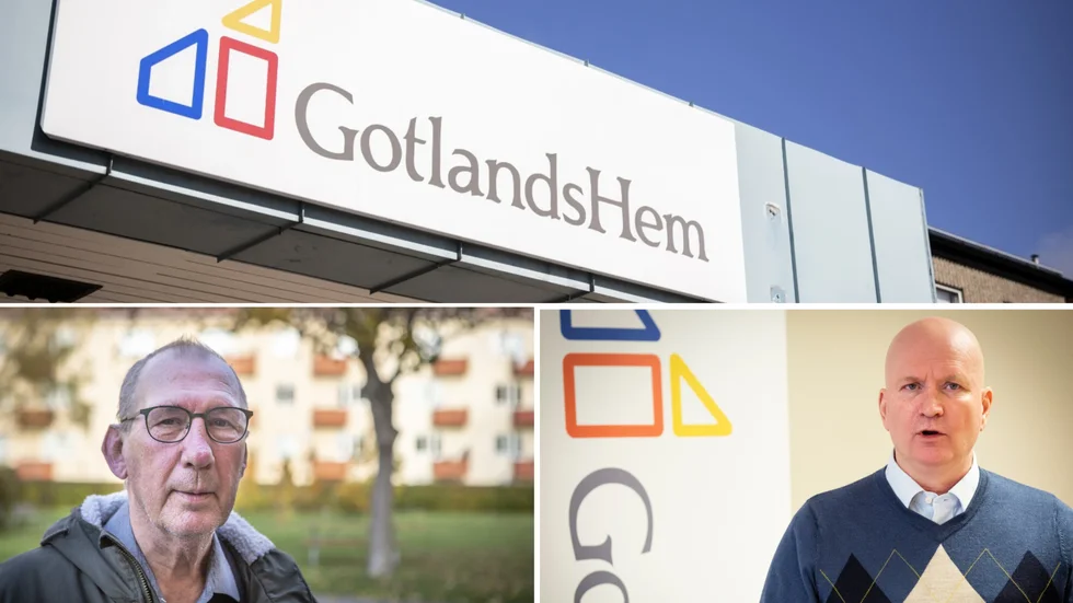 Stefan Uddebrandt, ordförande i Hyresgästföreningen, och Gotlandshems vd Joakim Martell.