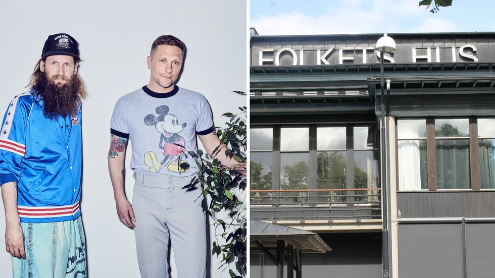 Ståuppkomikerna Henrik Nyblom (till vänster) och Magnus Betnér (till höger) framträder på onsdagen i Motala Folkets Hus. Nyblom är numera bosatt mellan Ödeshög och Vadstena. "Folket häromkring är hur sköna som helst", säger han.