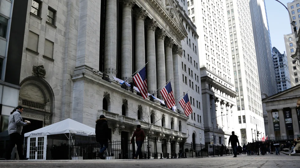 Onsdagshandeln på Wall Street på Manhattan i New York präglades av centralbankens räntebesked. Arkivbild.