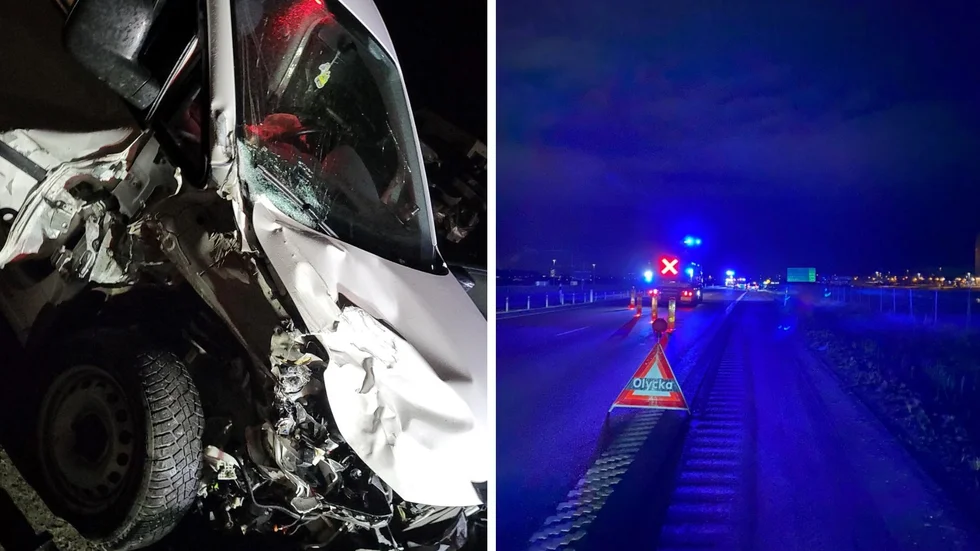 Trafiken stängdes av helt i södergående riktning efter olyckan.