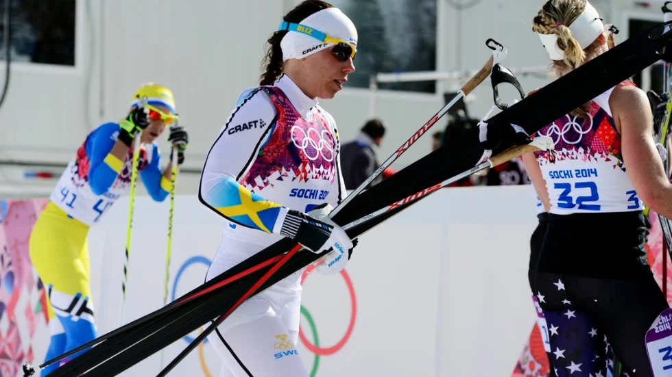 140222 Sveriges Charlotte Kalla under damernas skidlopp över 30 km under OS i Sochi den 22 februari 2014.
Foto: Carl Sandin / BILDBYRÅN / kod CS / 98080