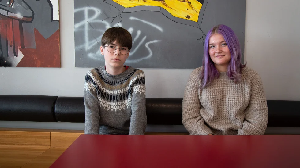 Högstadieleverna Ella Johansson och Herman Levander tycker att lärarna borde prata mer om vejpning i skolan. "Vi får lära oss om att tobak är skadligt men inte om att vejpning är det", säger Herman.