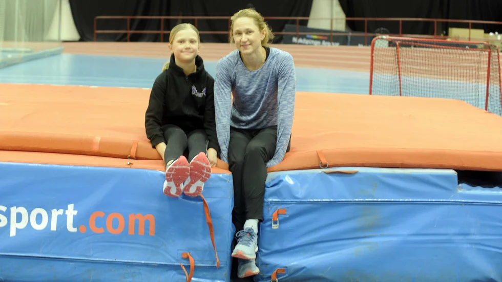 Helena Pettersson och dottern Ingrid tränar tillsammans ibland.
