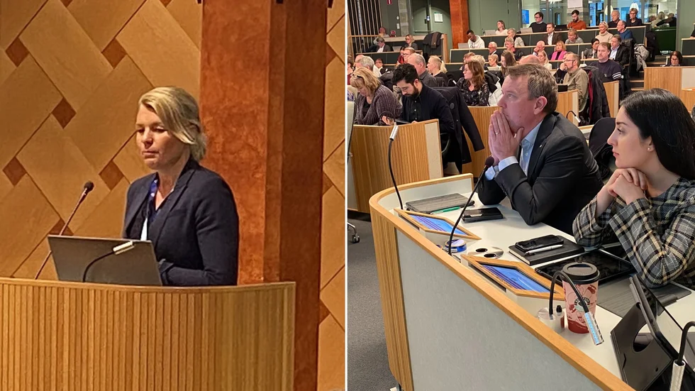 Kommunstyrelsens ordförande Sophia Jarl (M) och oppositionsrådet Olle Vikmång (S) var eniga om att inte sänka kommunalskatten för 2023.