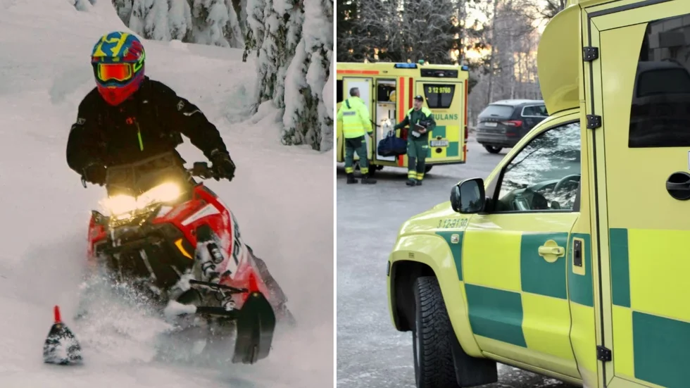 Kvinnan var medvetslös efter en snöskoterolycka när räddningstjänsten kom till platsen söder om Skärplinge. Genrebild.