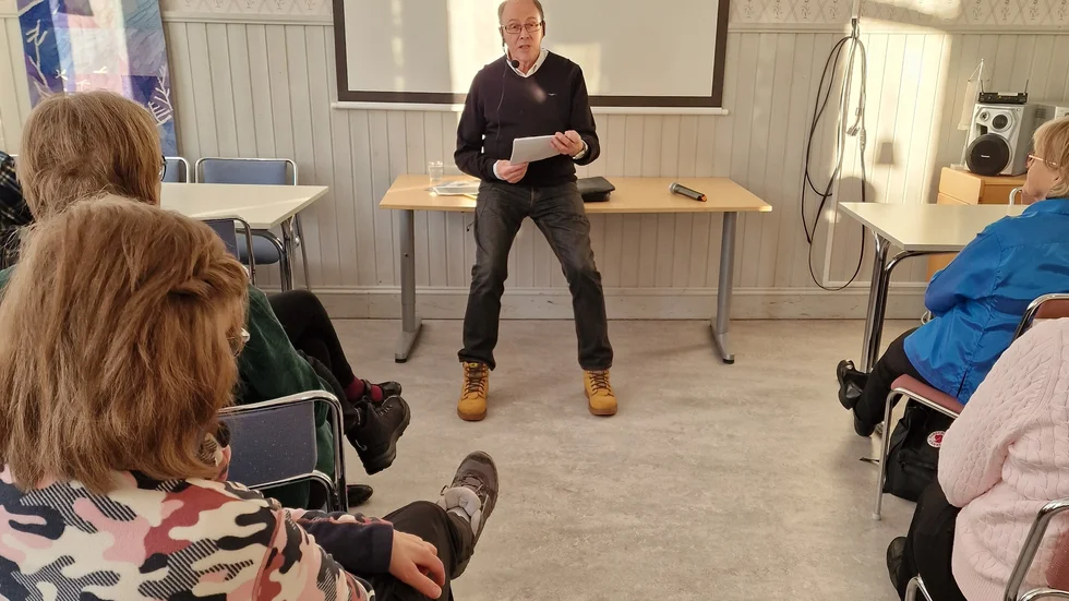 Kjell Henriksson höll föredrag om Malmbergets historia.