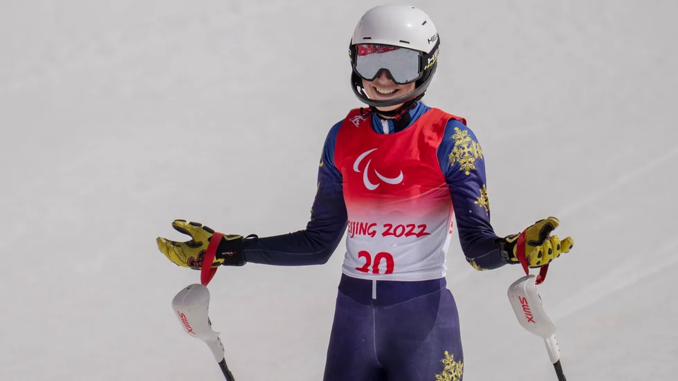 Ebba Årsjö under Paralympics 2022. Arkivbild.