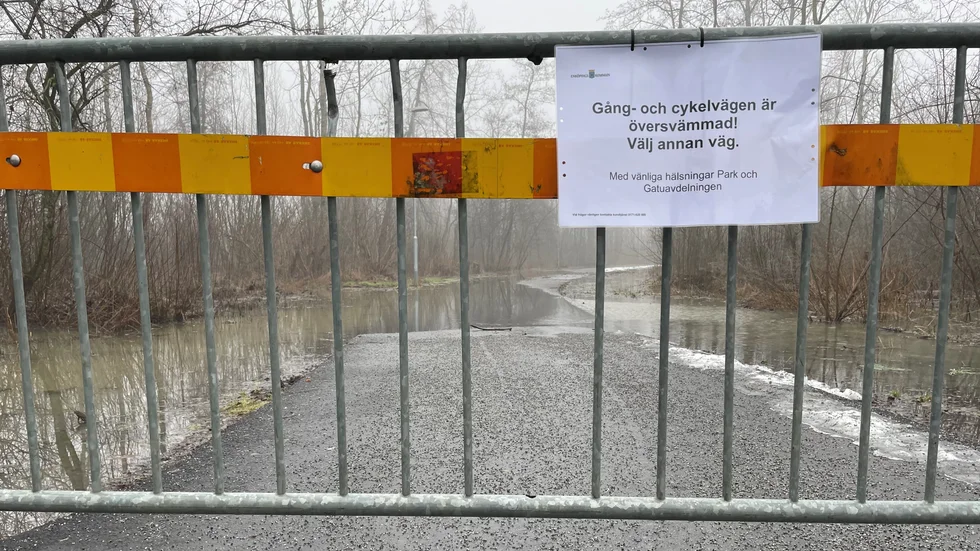 Översvämning i vattenparken Enköping 