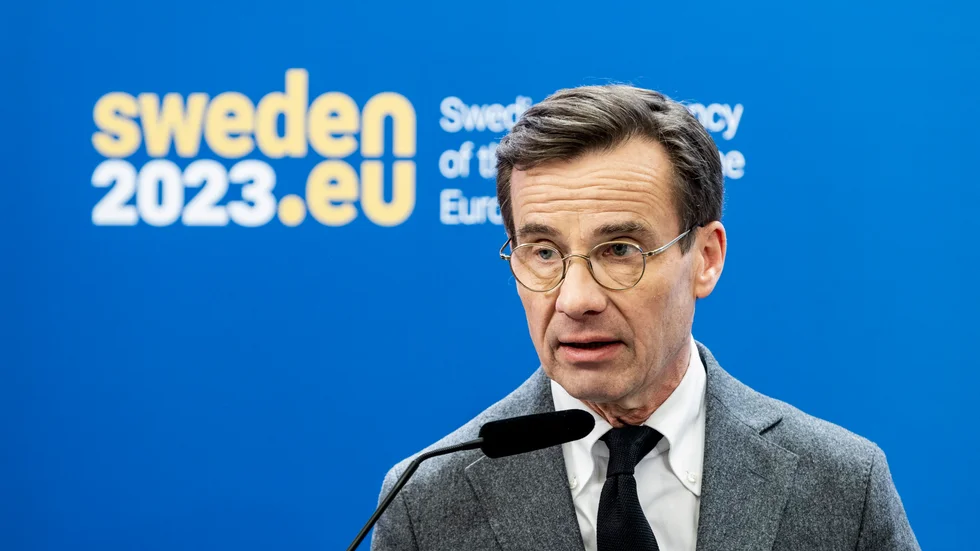 Statsminister Ulf Kristersson (M) talade med den ukrainske presidenten Volodymyr Zelenskyj på trettondagen. Arkivbild.