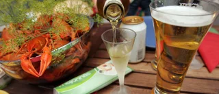 Kräftor kräva öl, sprit - och vin