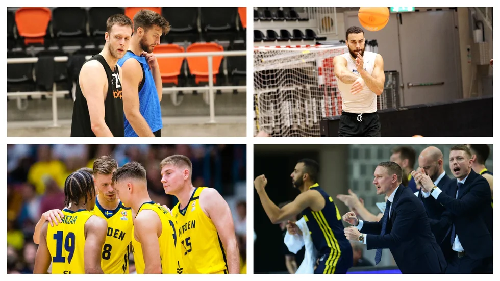 Dolphins-spelarna Nick Spires, Adam Ramstedt och Elias Desport hyllar lagkamraterna och coacherna efter skrällen i Tel Aviv. 